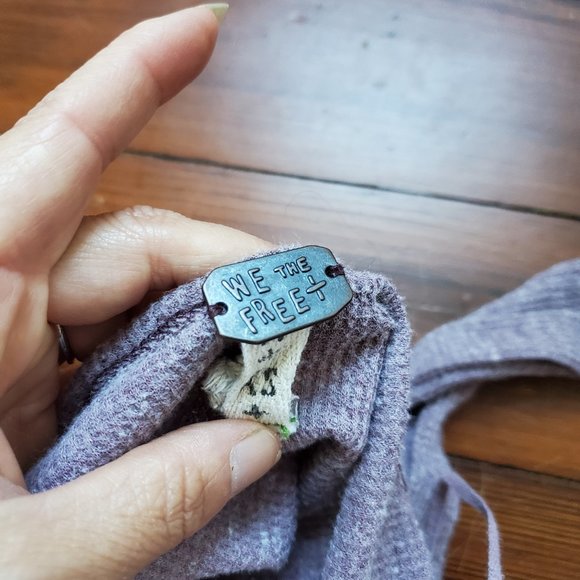 We the Free slouchy purple waffle top XS - Picture 3 of 8